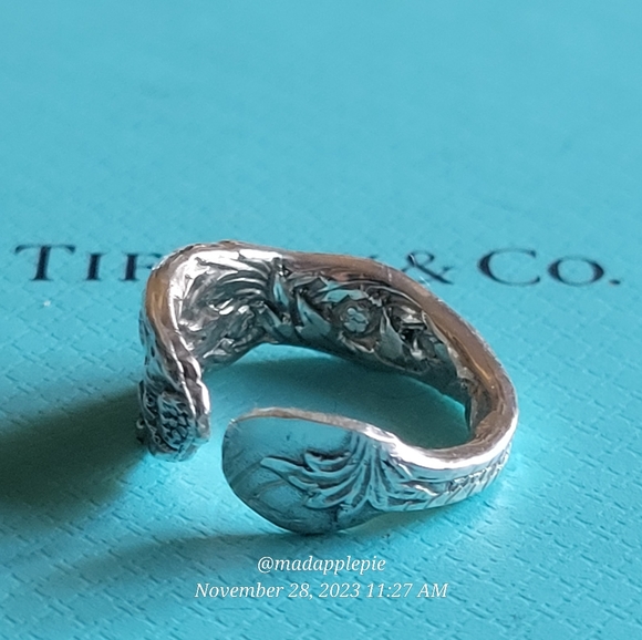 1880 Tiffany & Company Chrysanthemum Spoon Ring Handmade in Sterling Silver #18 - Picture 14 of 16